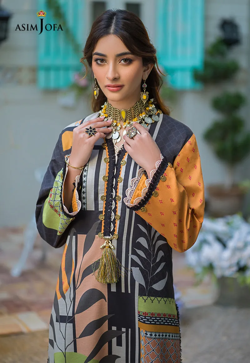 AJPR-25 | Asim Jofa Prints Rania Collection 2022 | Unstitched Embroidered Lawn Suits
