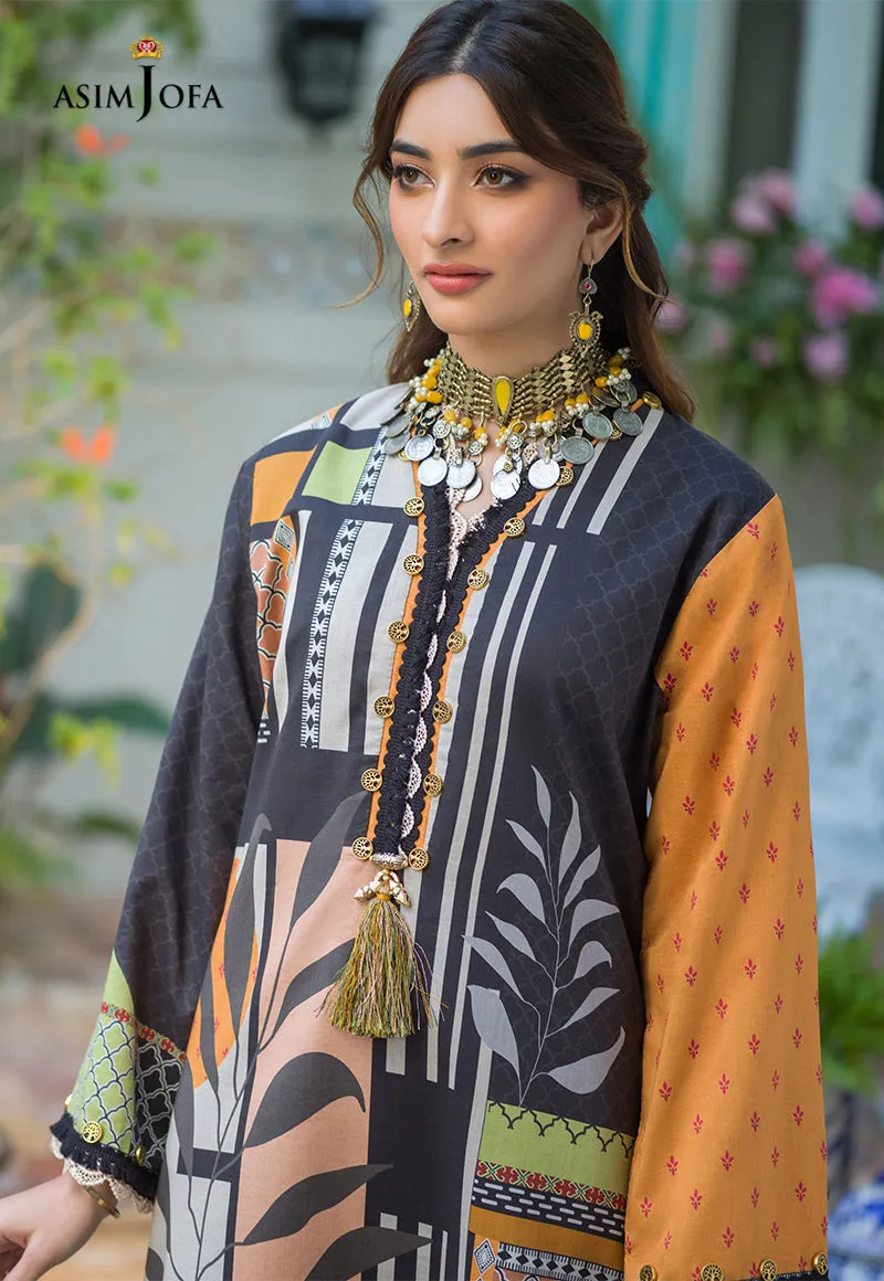 AJPR-25 | Asim Jofa Prints Rania Collection 2022 | Unstitched Embroidered Lawn Suits