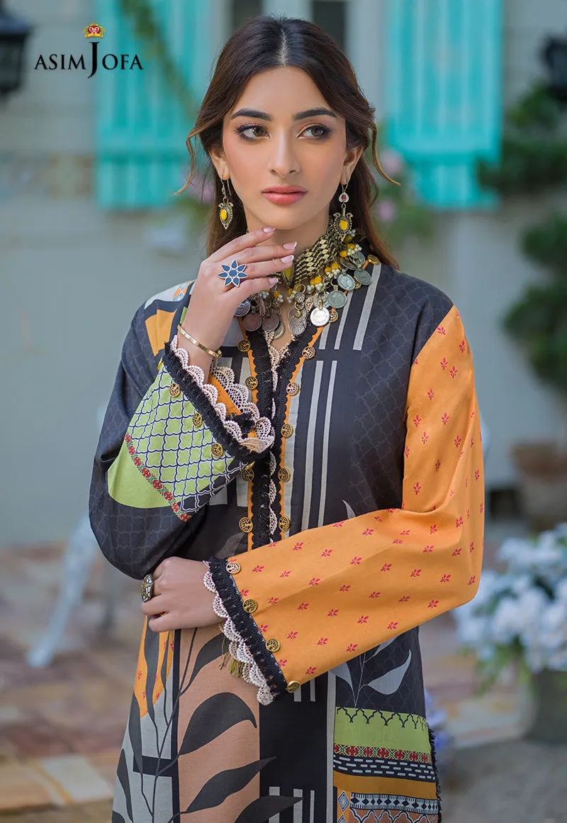 AJPR-25 | Asim Jofa Prints Rania Collection 2022 | Unstitched Embroidered Lawn Suits