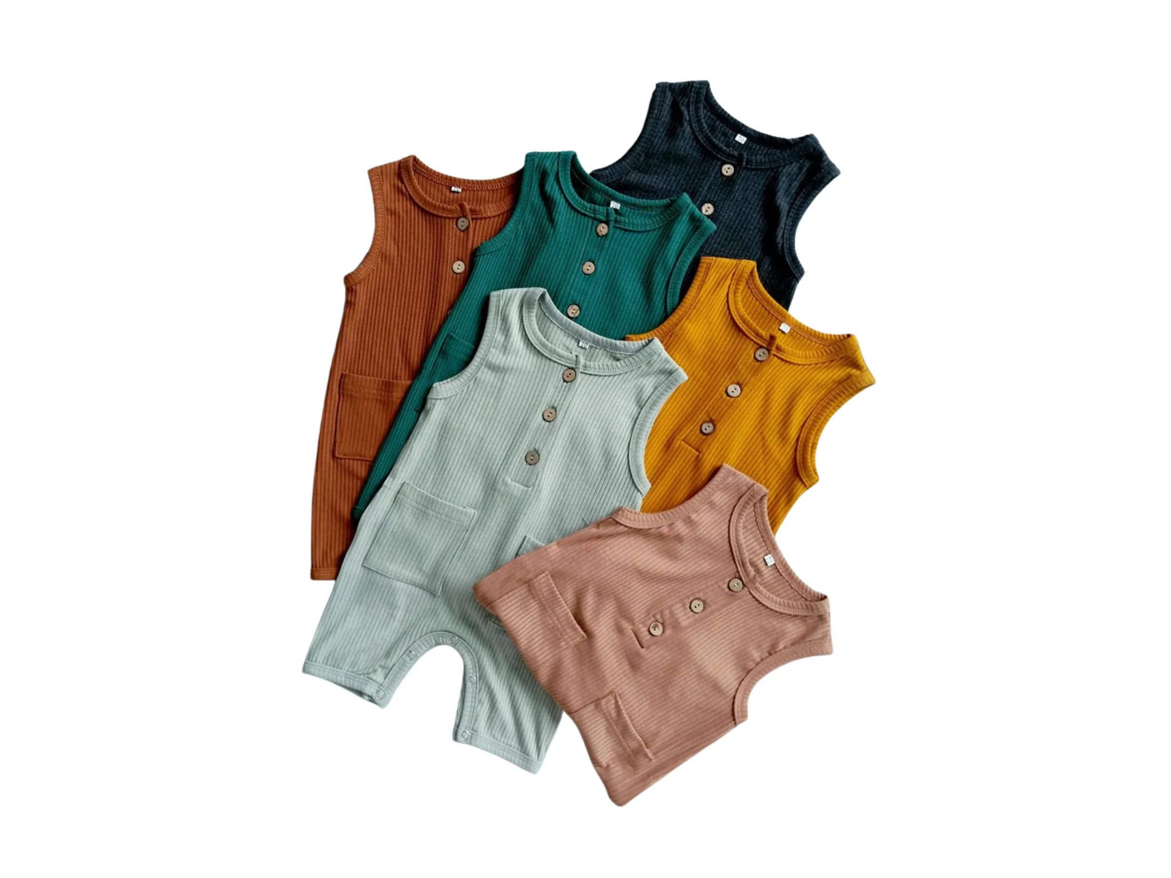 Amber Ribbed Pocket Romper