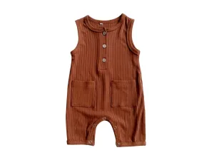 Amber Ribbed Pocket Romper