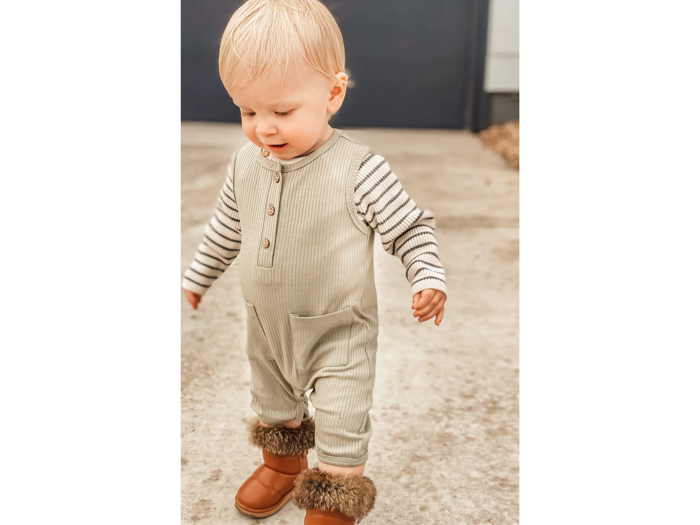 Amber Ribbed Pocket Romper