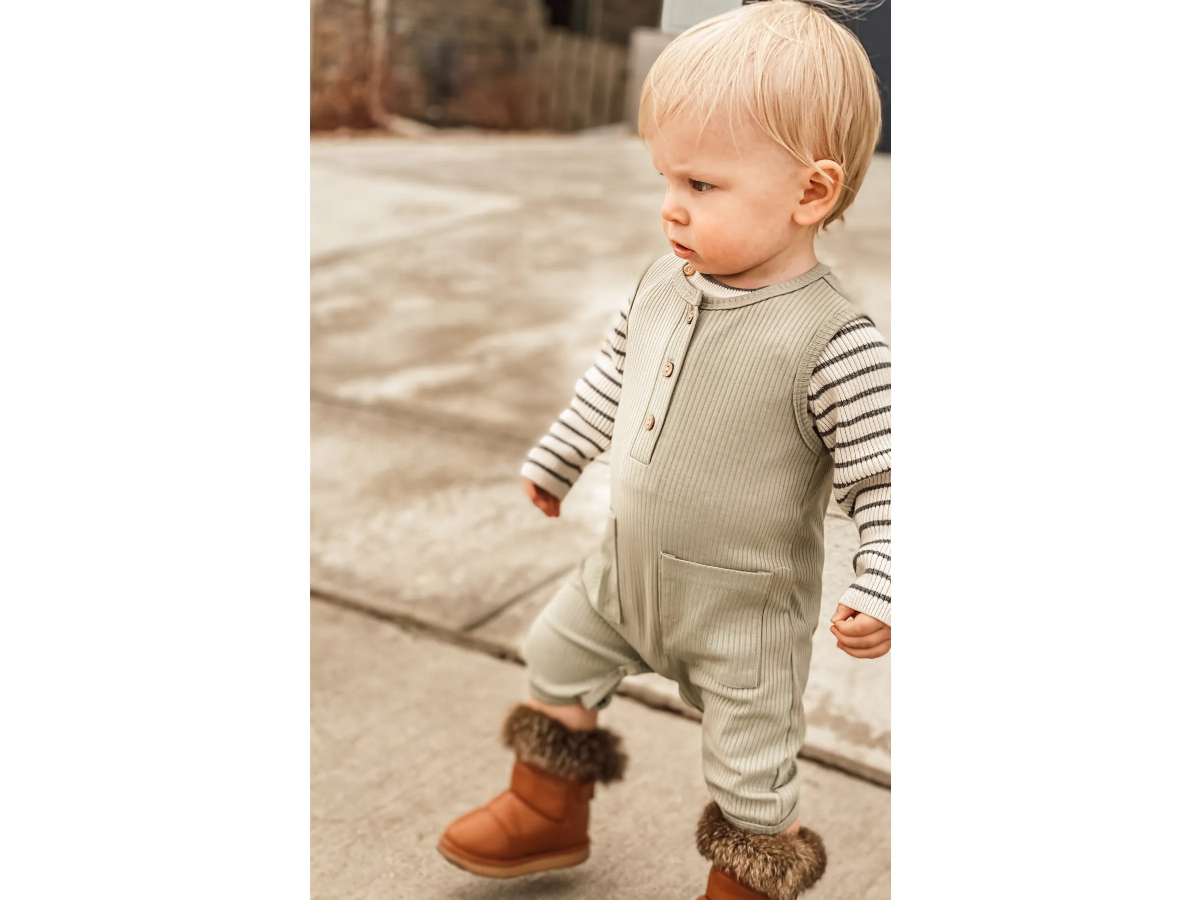 Amber Ribbed Pocket Romper