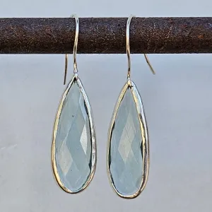 Aqua Blue Topaz Desert Mirage Earrings - Silver