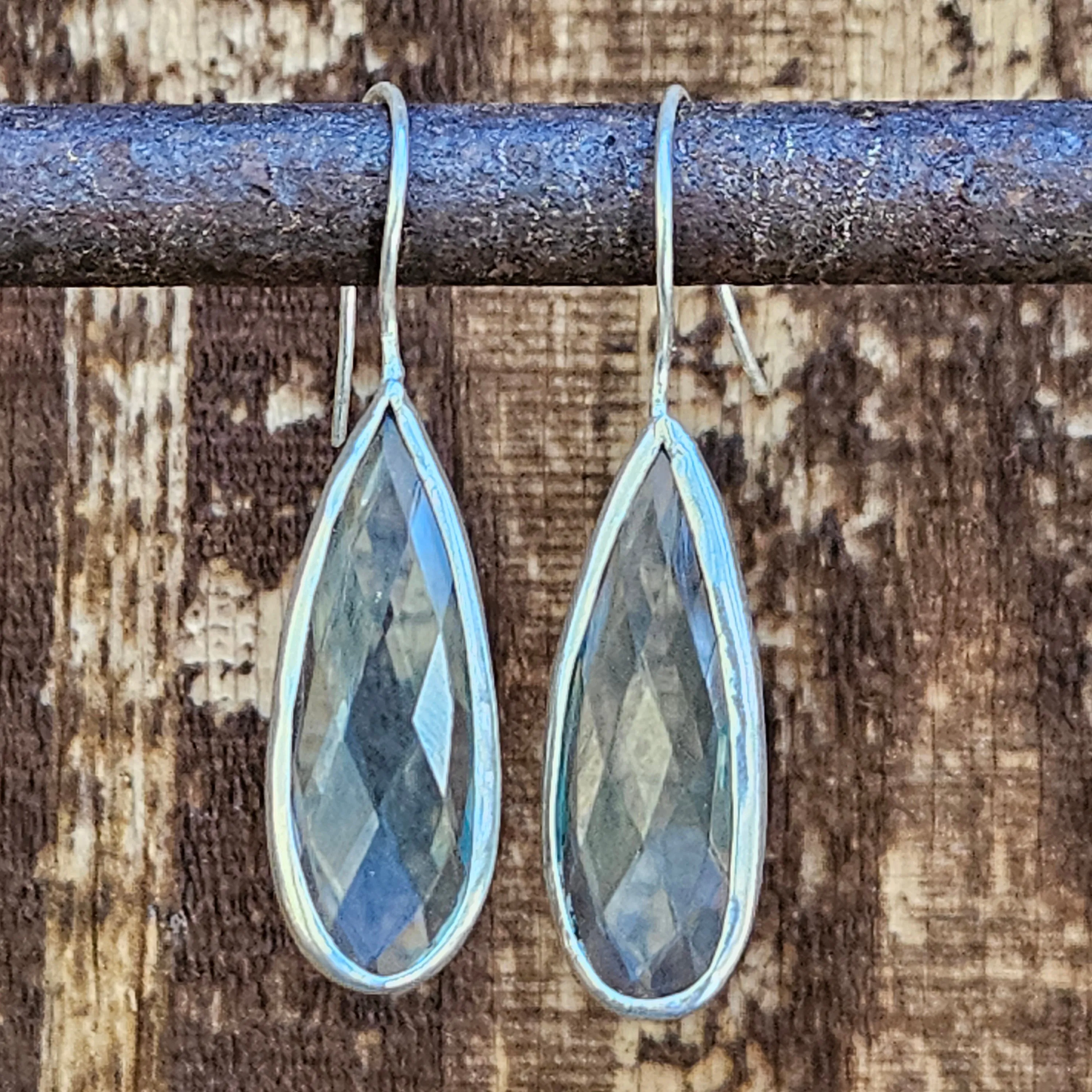 Aqua Blue Topaz Desert Mirage Earrings - Silver