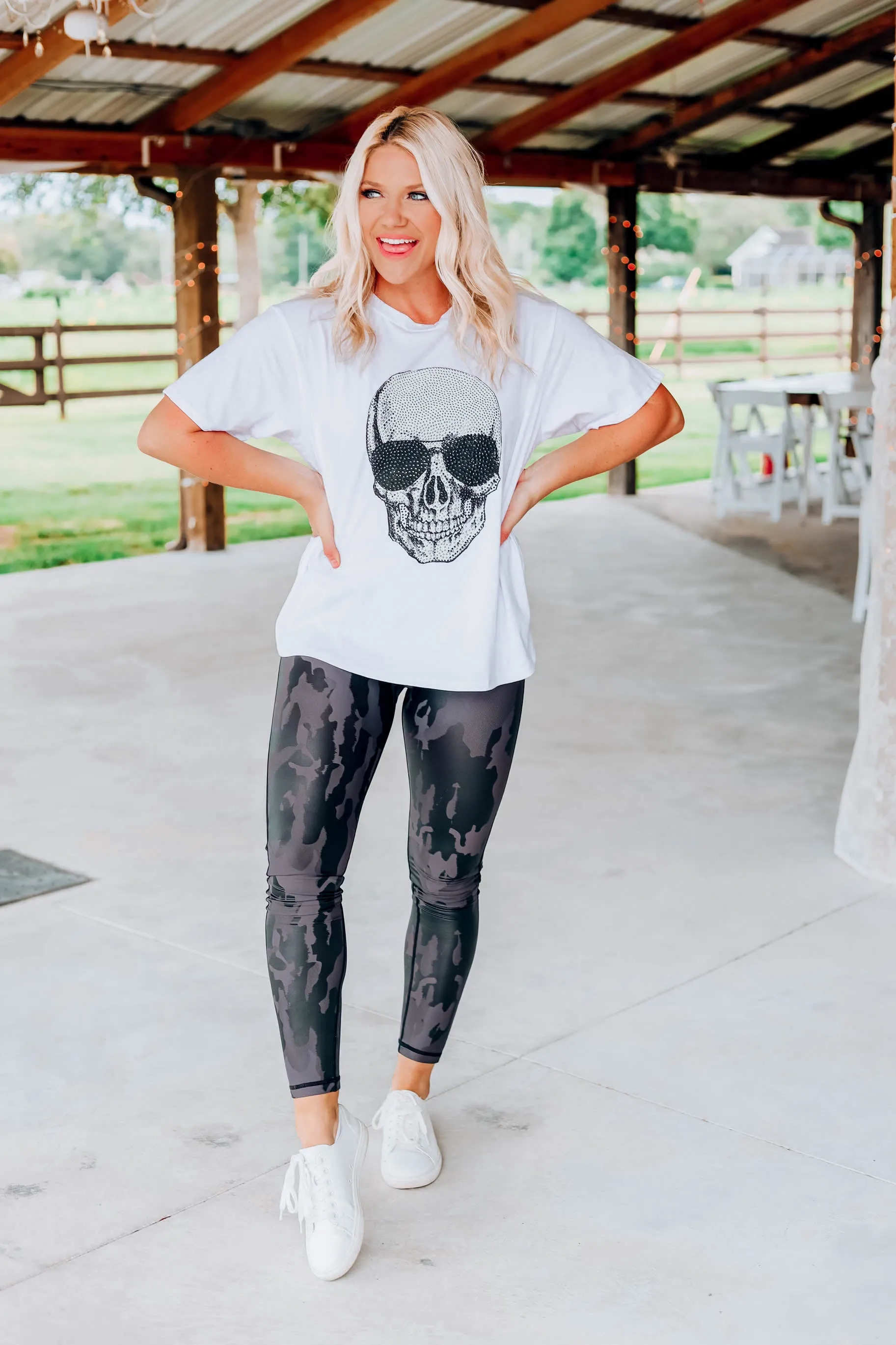 Aviator Studded Skull Top