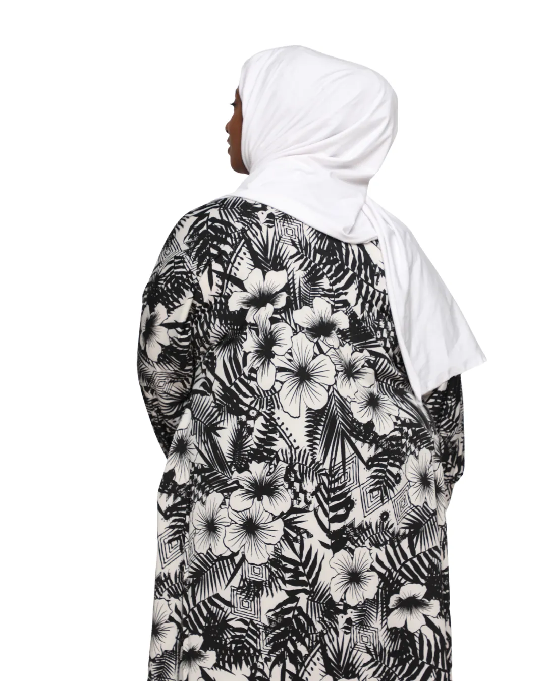 Binta Loose Fit Kaftan Black Flower