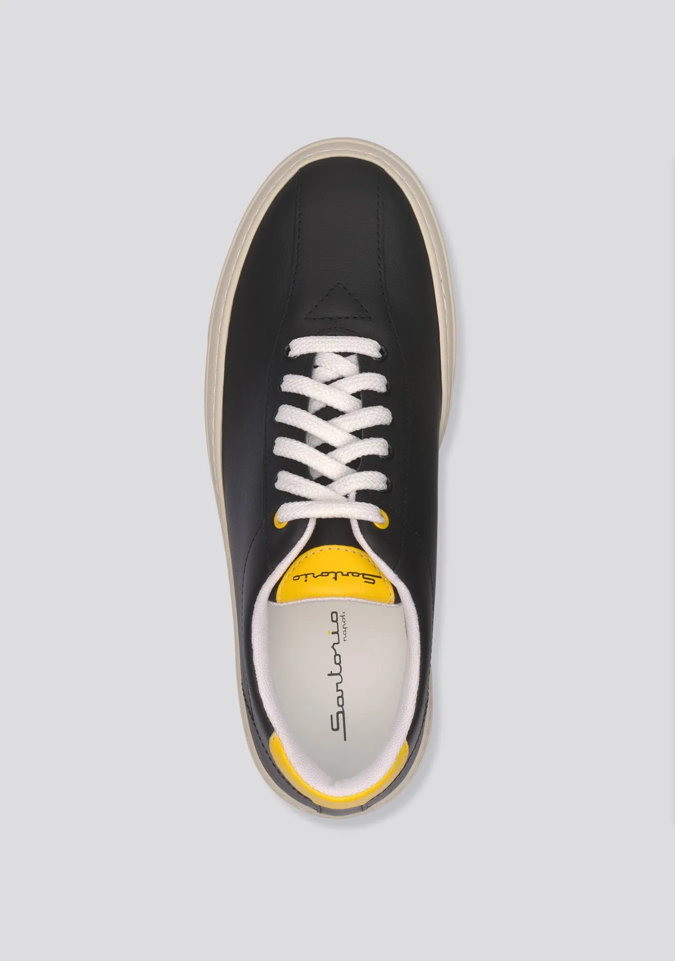 Black Calfskin leather sneakers “Never Give Up”