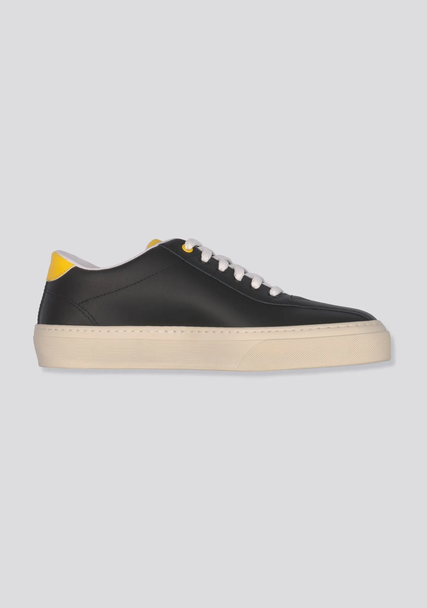 Black Calfskin leather sneakers “Never Give Up”