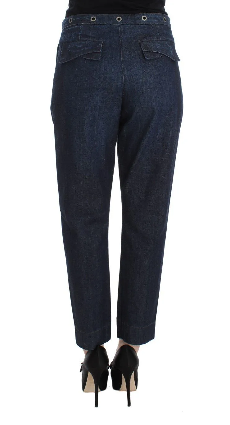 Blue Cotton Blend Loose Fit Jeans