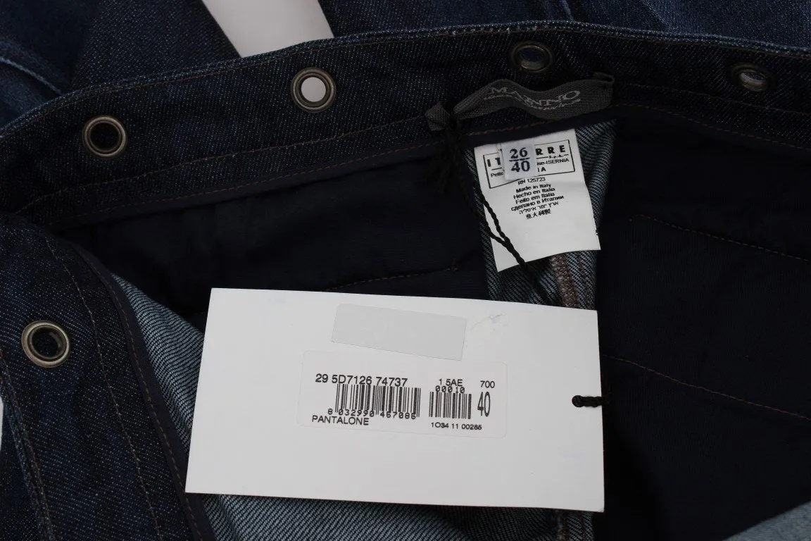 Blue Cotton Blend Loose Fit Jeans