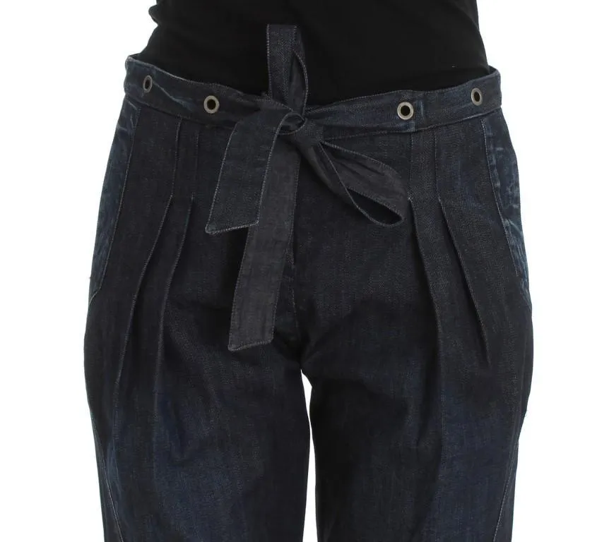 Blue Cotton Blend Loose Fit Jeans