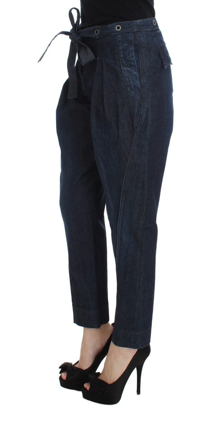 Blue Cotton Blend Loose Fit Jeans