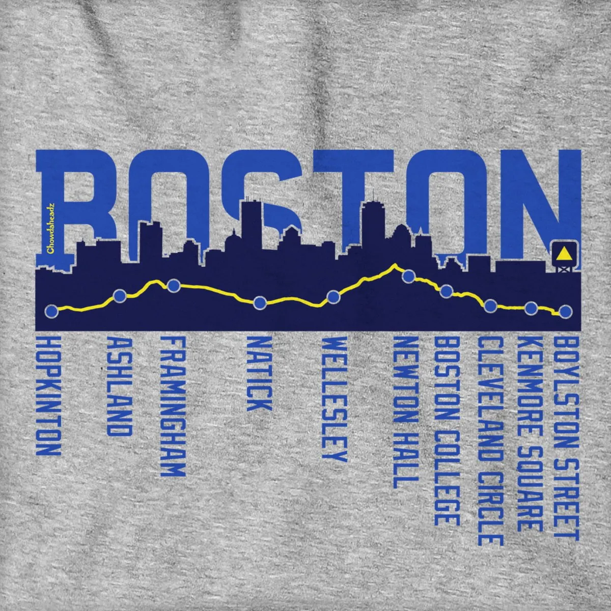 Boston Skyline Run Route Hoodie