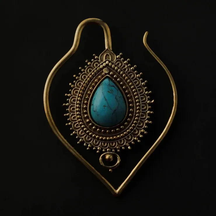 Brass Turquoise Earrings