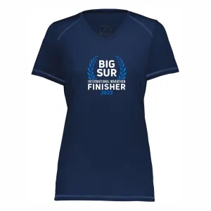 BSIM Women's Tech V-Neck Topstitch Tee -Navy- Finisher 23