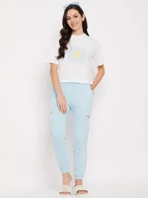 Camla Barcelona Blue Printed Elasticated Co-Ord Set