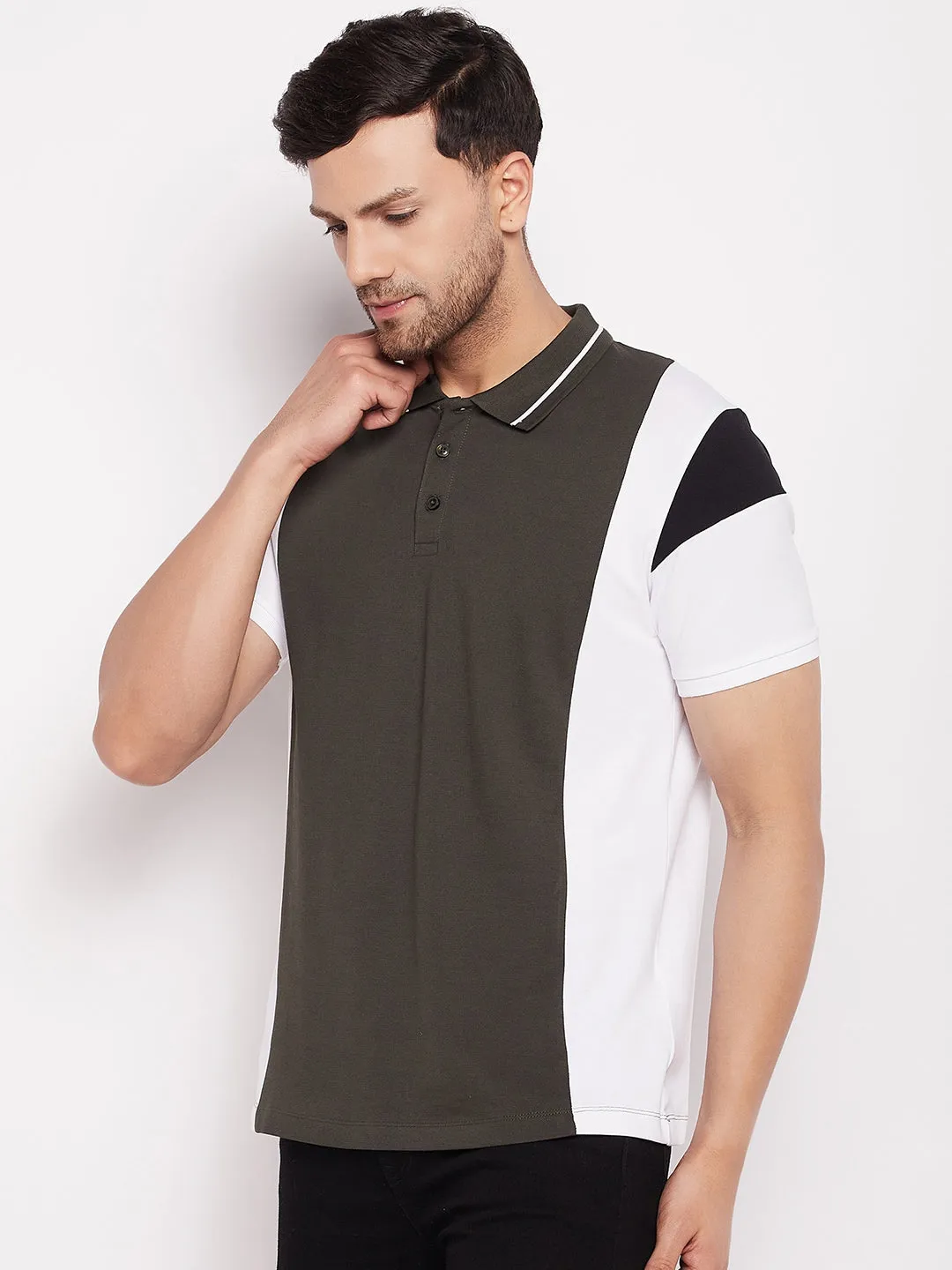 Camla Colourblocked Polo Collar T-Shirt