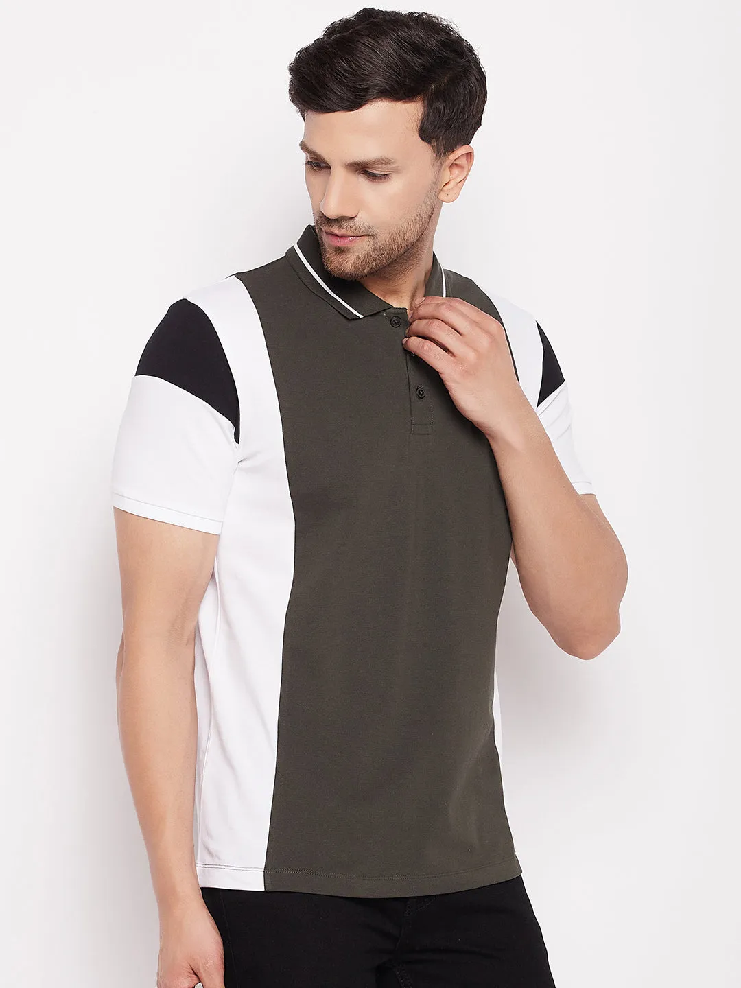 Camla Colourblocked Polo Collar T-Shirt