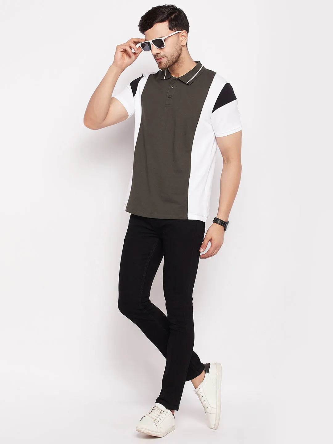 Camla Colourblocked Polo Collar T-Shirt