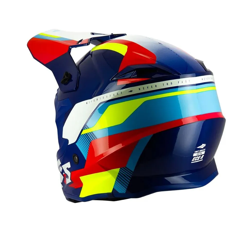 Casque cross bleu -  2FASTER 4FLASH