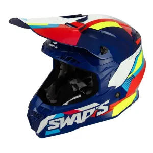 Casque cross bleu -  2FASTER 4FLASH