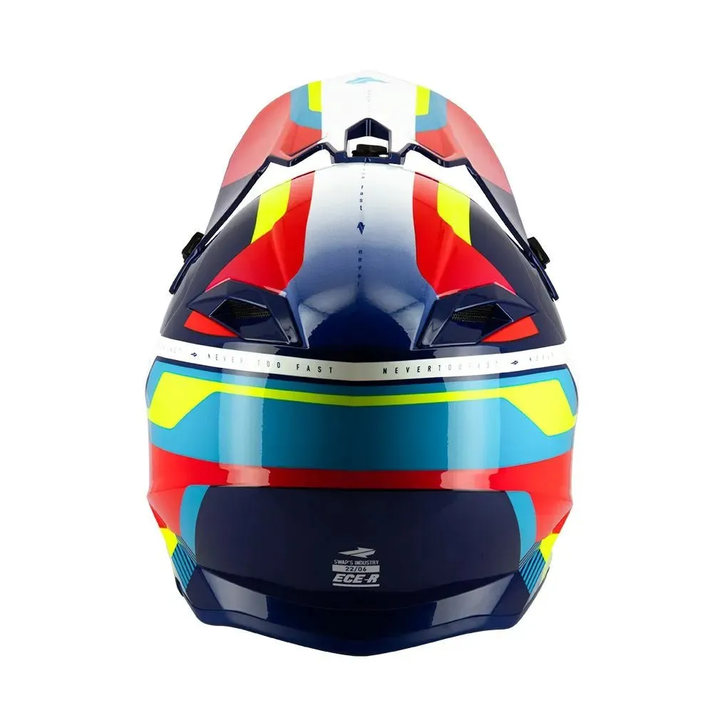 Casque cross bleu -  2FASTER 4FLASH