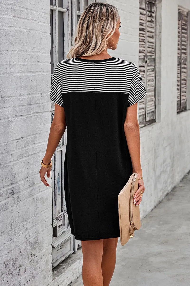 Casual Stripes Loose Fit T-Dress