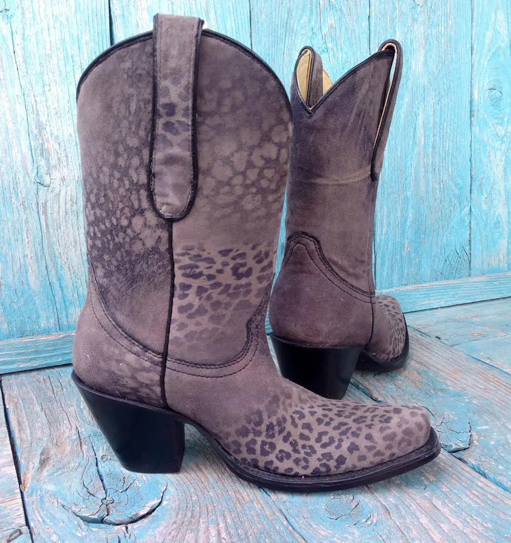 Charcoal Cheetah Boots