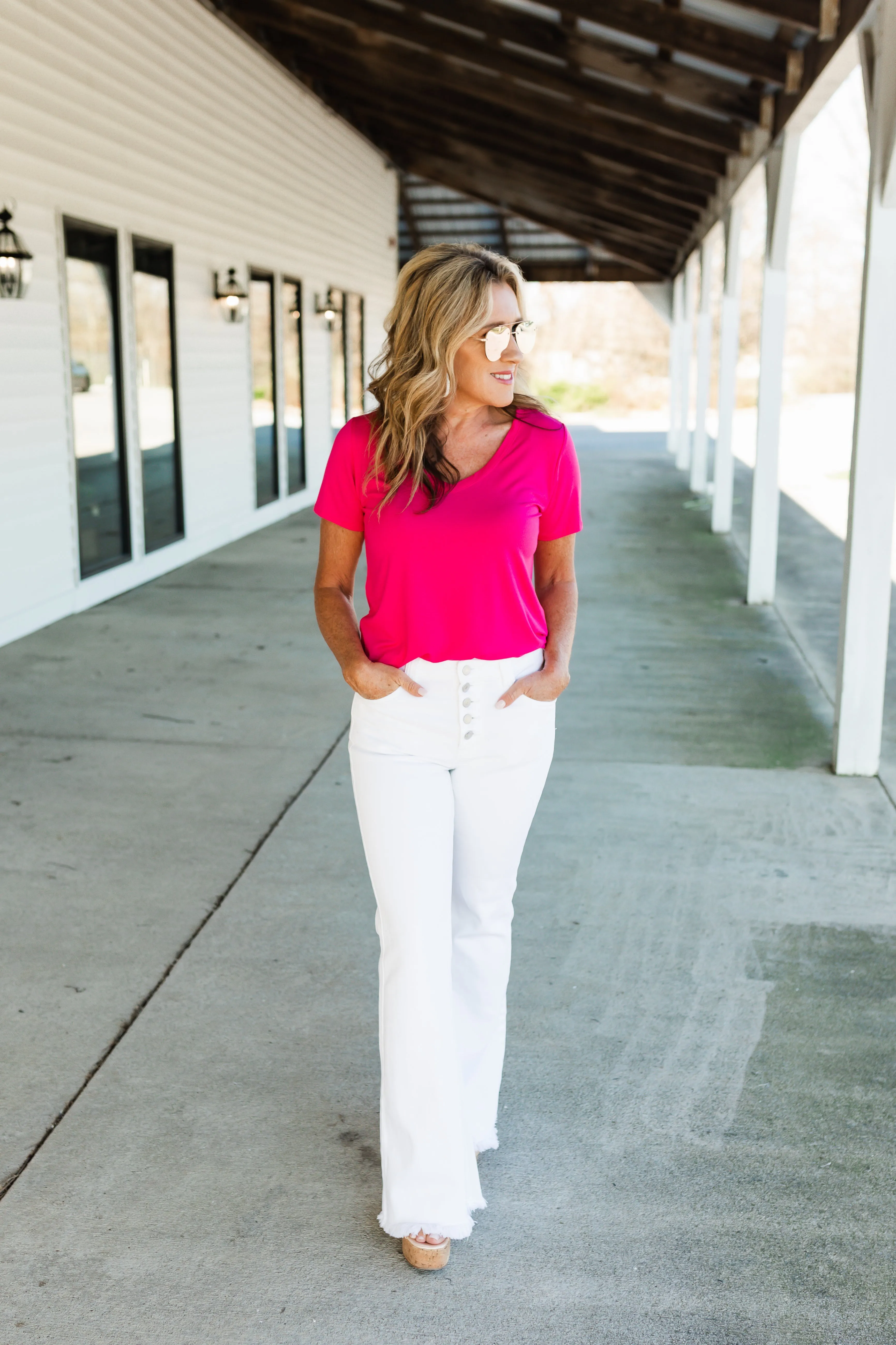 charlie tee in hot pink