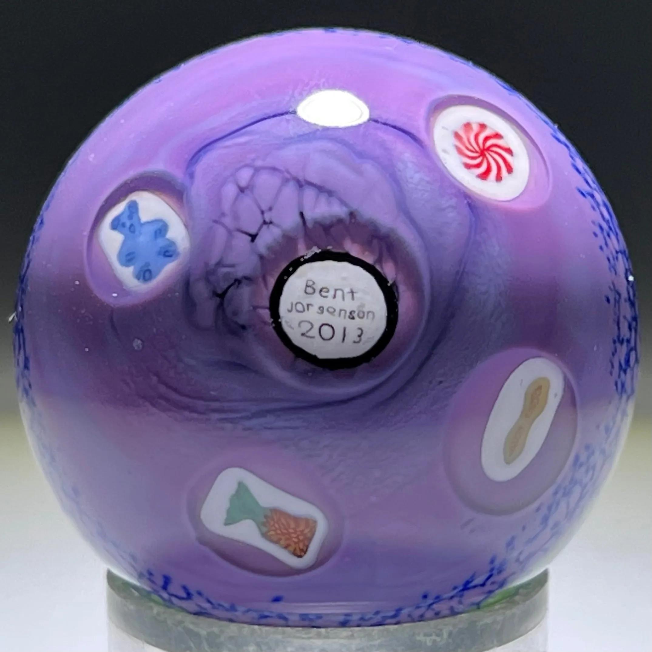 Chelsea Bent & Zach Jorgenson 2013 "The Parade" Detailed Circus Animal Murrine Encapsulated Art Glass Marble