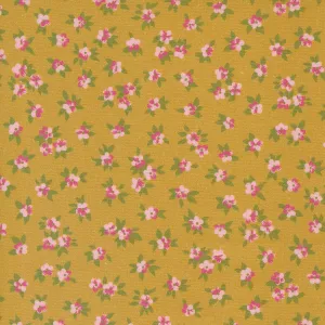 Chelsea Garden Tea Rose Ditsy Goldenrod Yellow Fabric 33749 20