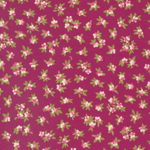 Chelsea Garden Tea Rose Ditsy Mulberry Red Fabric 33749 21