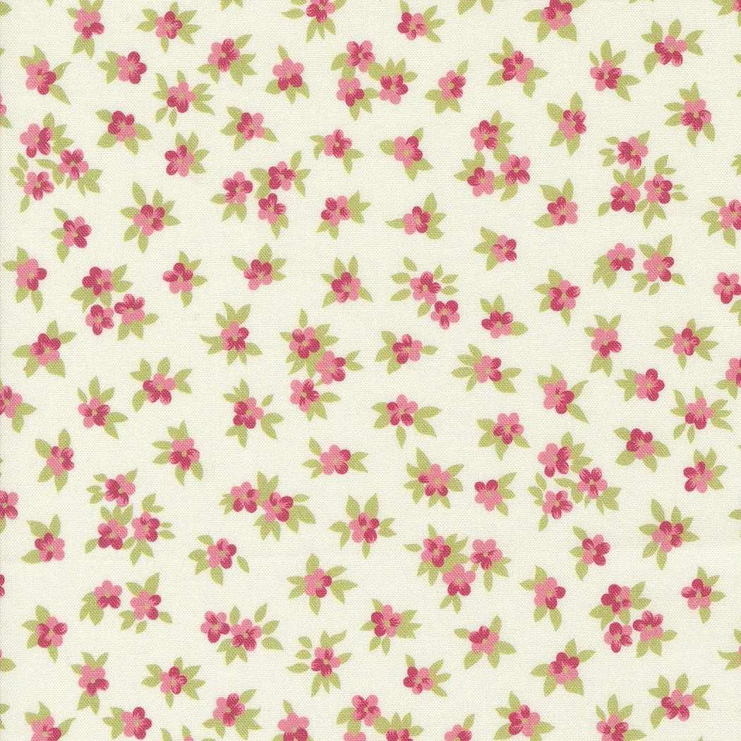Chelsea Garden Tea Rose Ditsy Porcelain Cream  Rose Fabric 33749 14