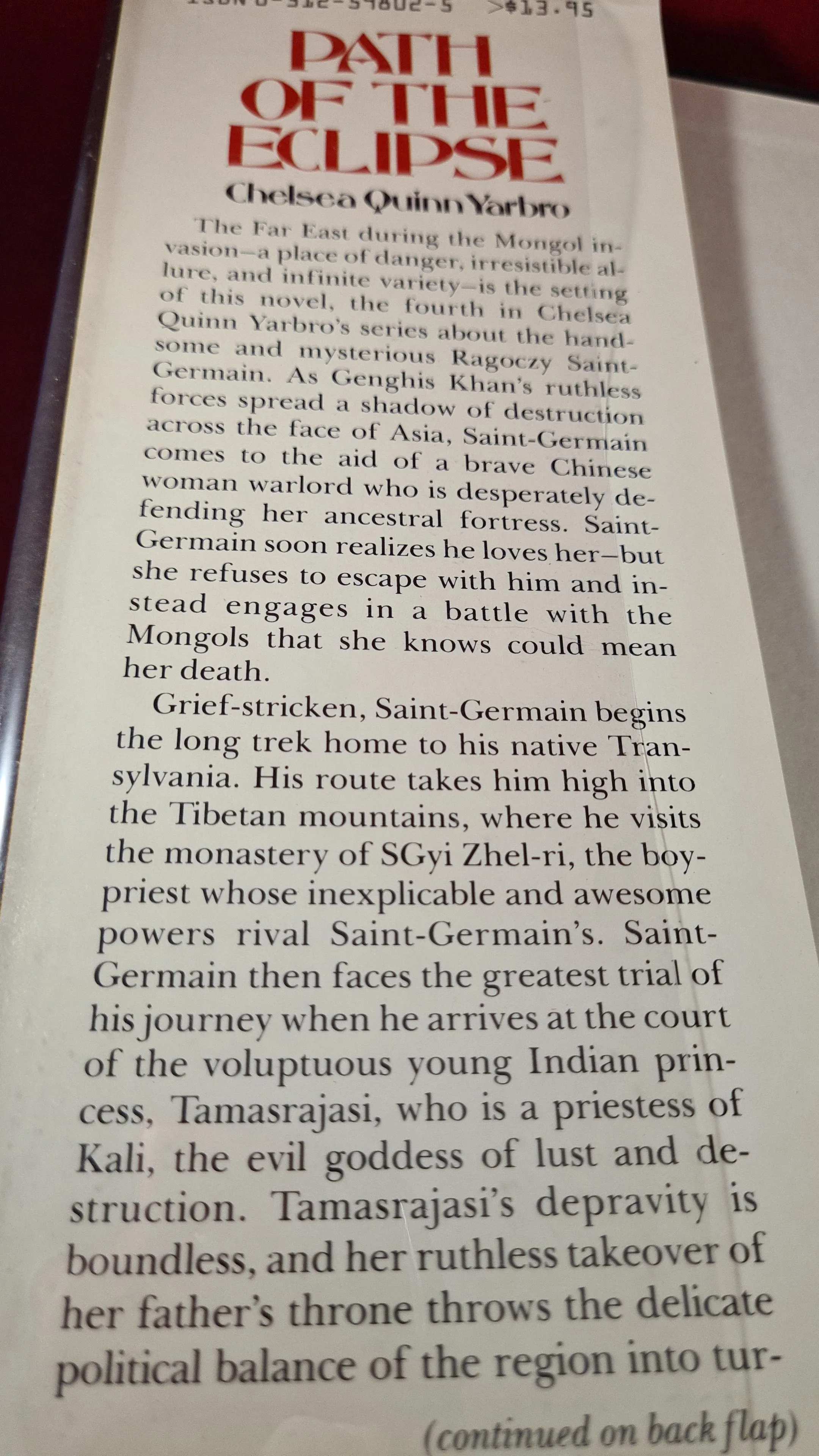 Chelsea Quinn Yarbro - Path of The Eclipse, St Martin's Press, 1981
