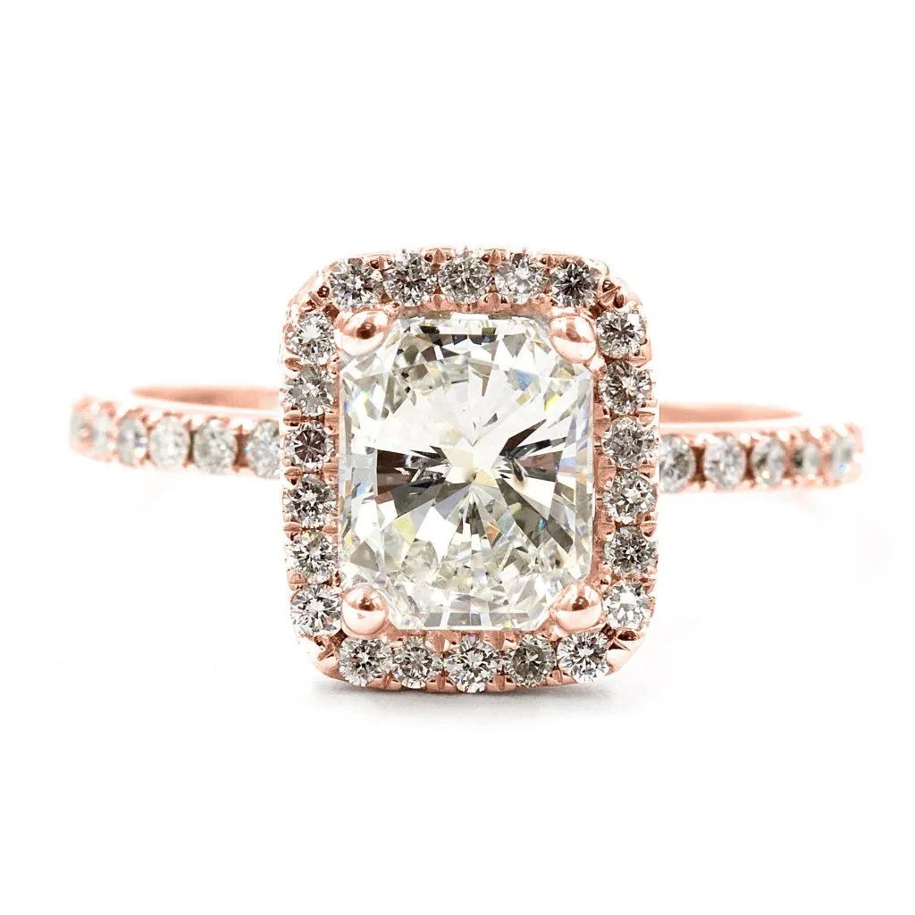 CHELSEA | Radiant Halo Engagement Ring