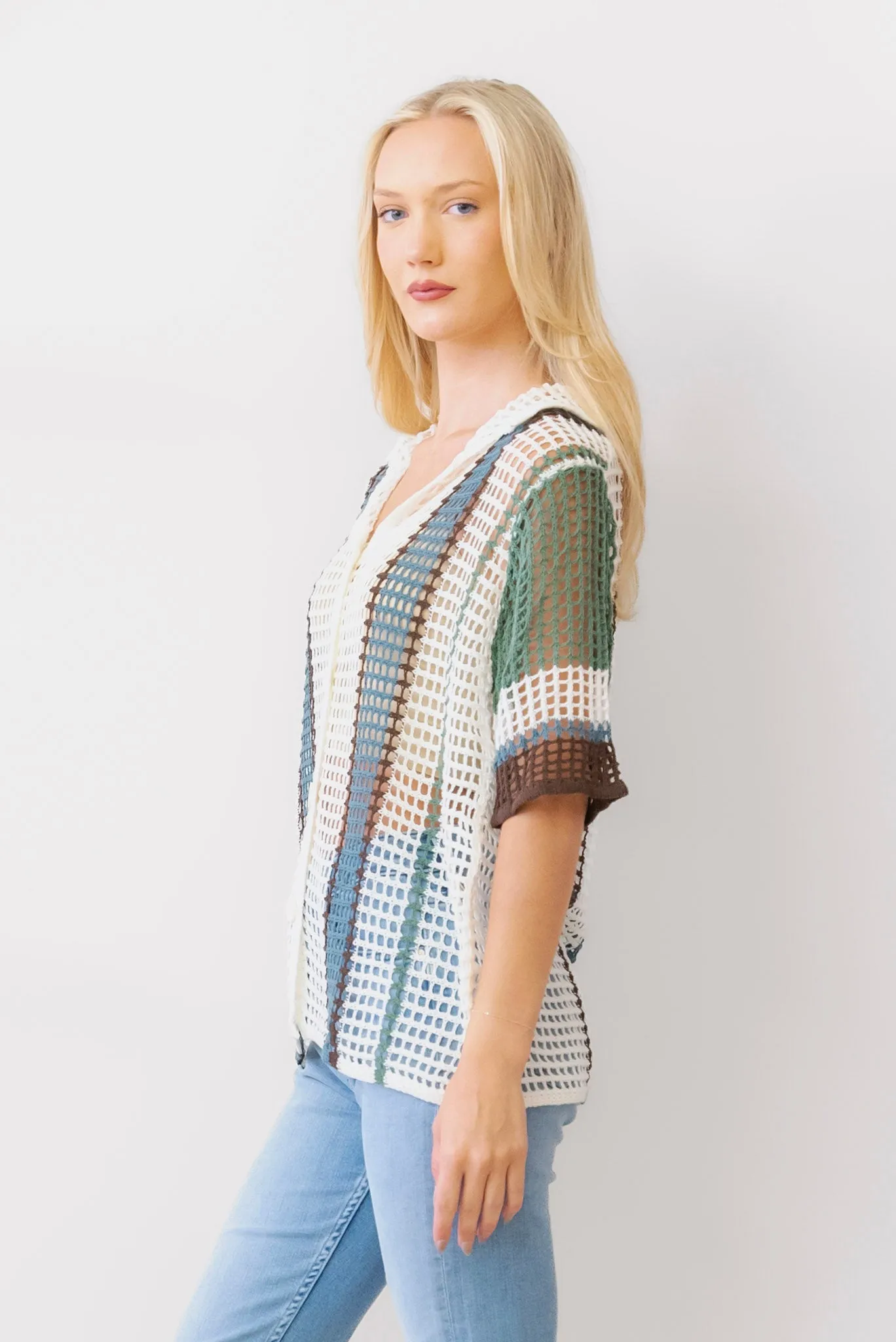 Crochet Button Down Cover Up