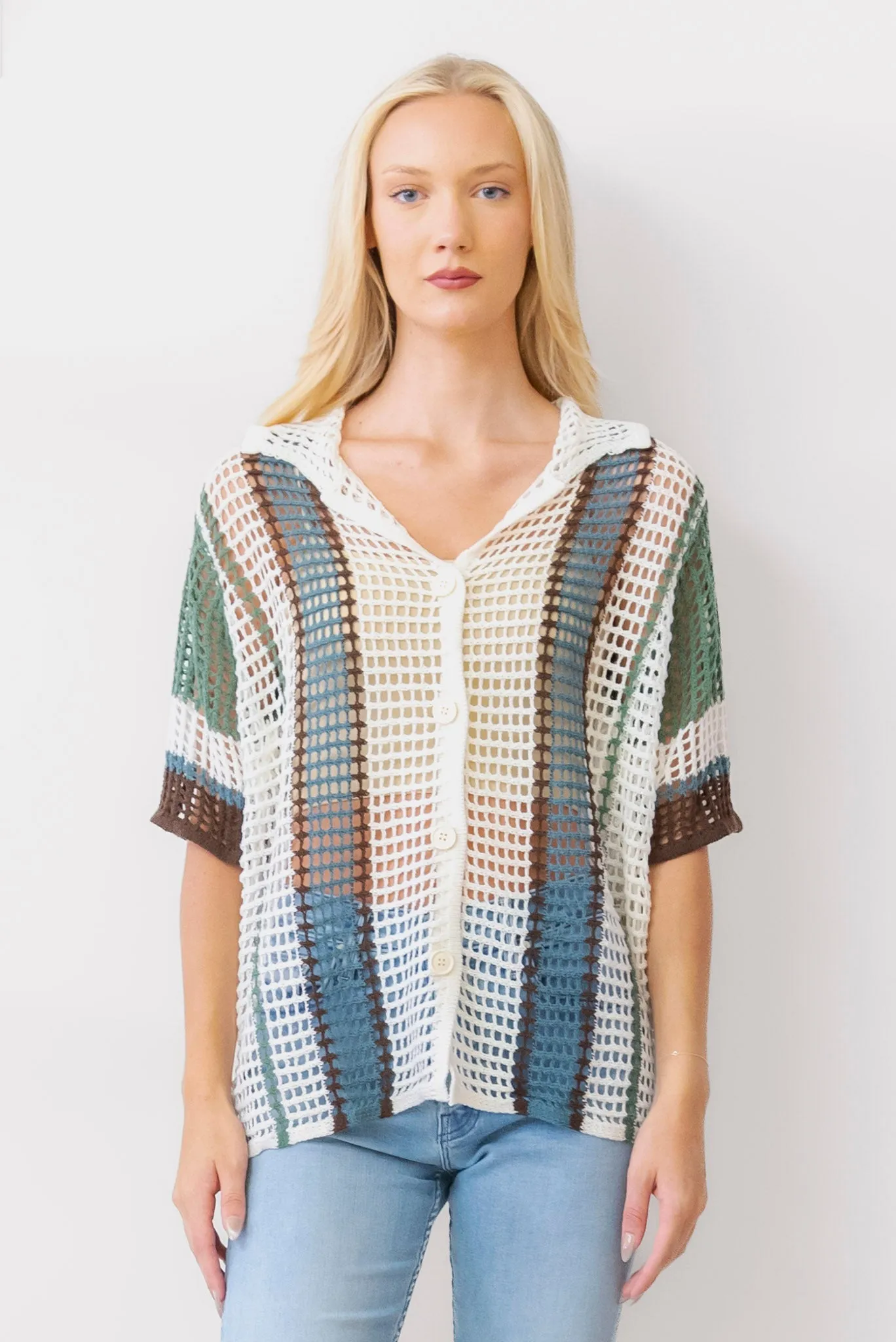 Crochet Button Down Cover Up