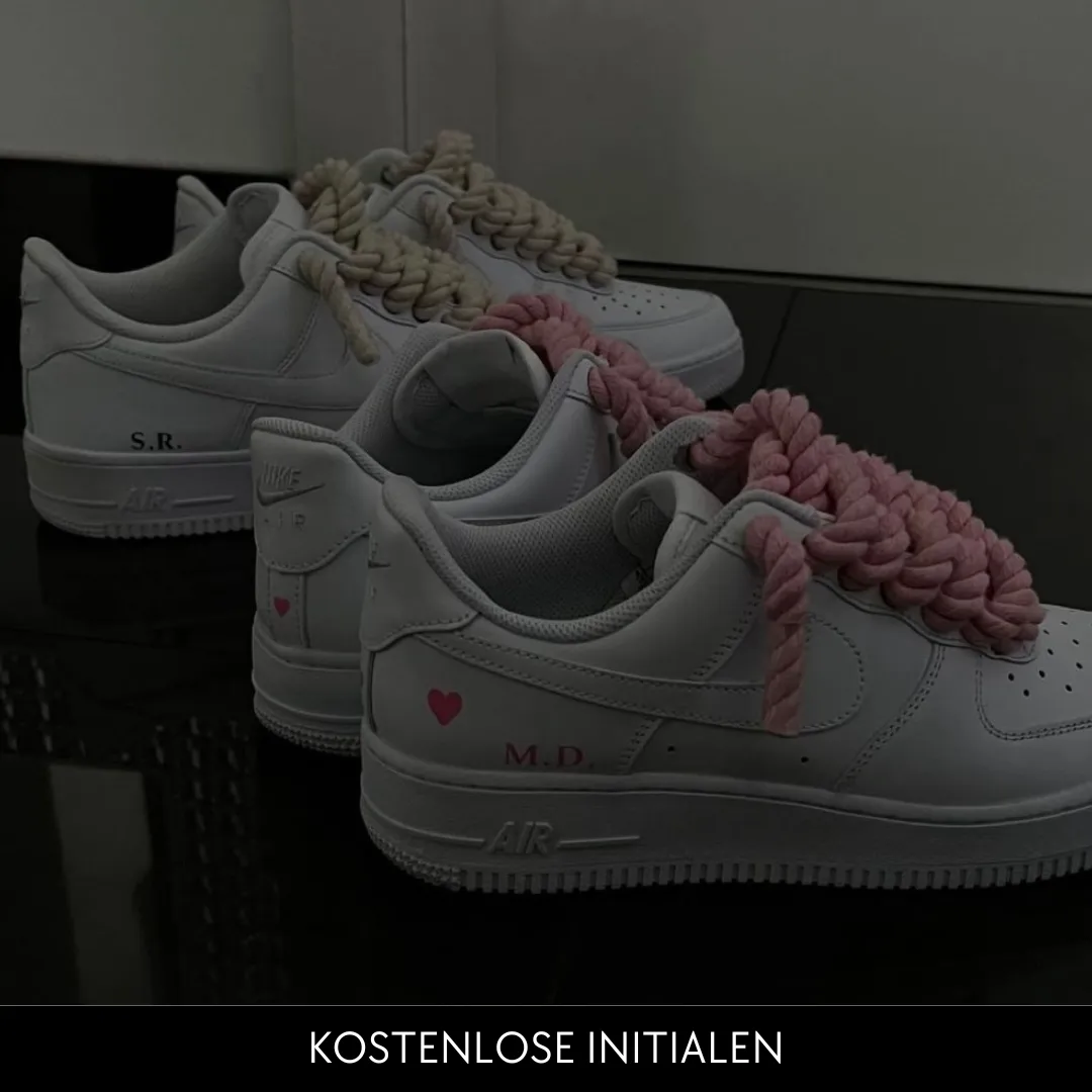 Custom Nike AIR Force 1 Sneaker - Dicke Schnürsenkel/Rope Mint