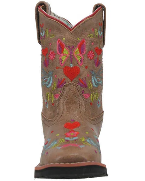 Dan Post Flower Embroidered Leather Children's Boots