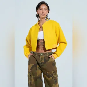 DAVIS EVERYDAY VARSITY BOMBER IN YELLOW