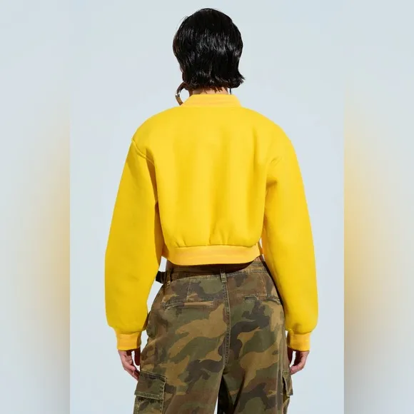 DAVIS EVERYDAY VARSITY BOMBER IN YELLOW