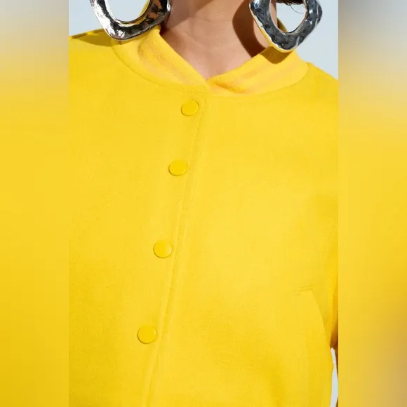 DAVIS EVERYDAY VARSITY BOMBER IN YELLOW