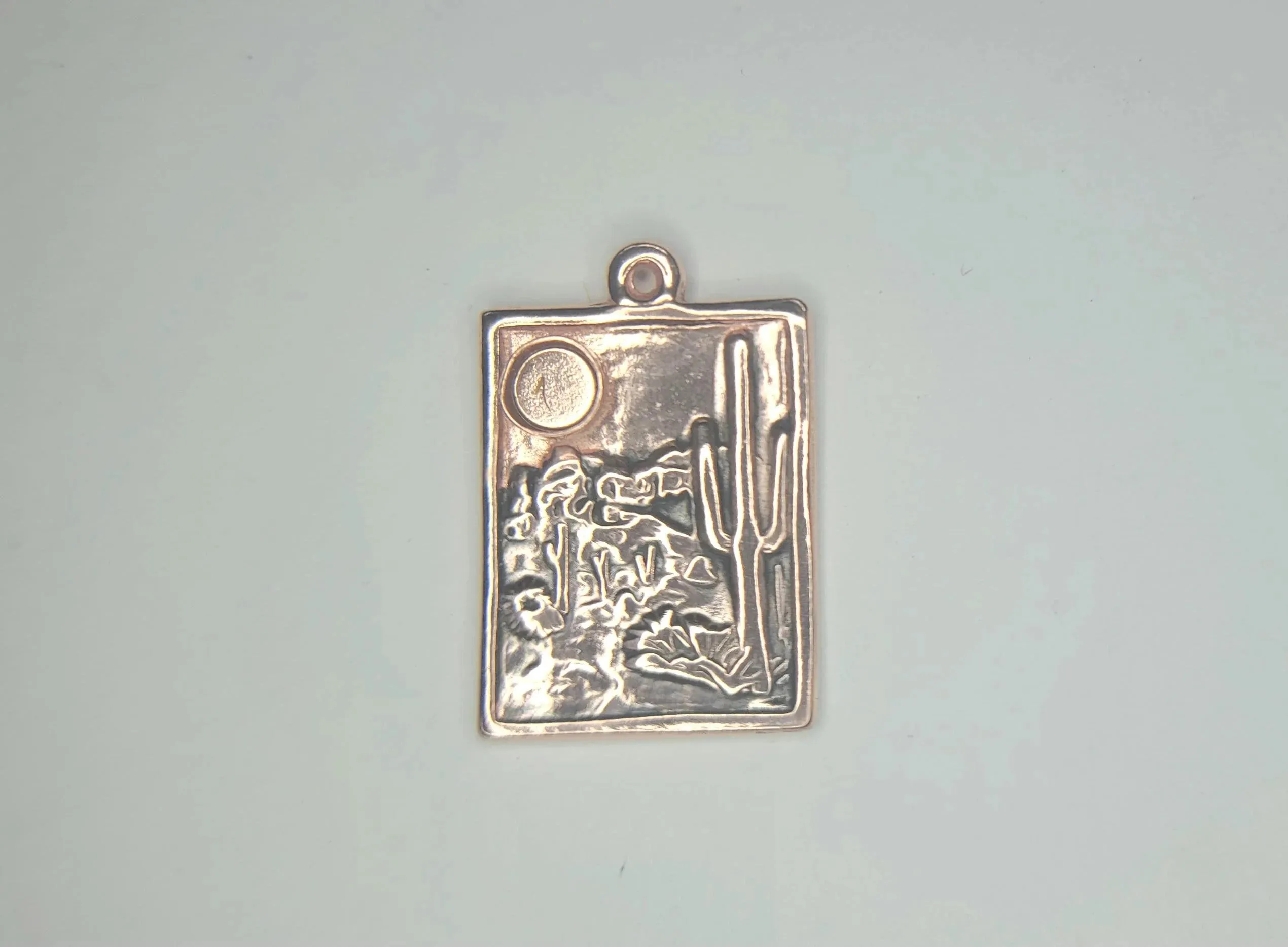 Desert Landscape Pendant in Copper or Sterling Silver