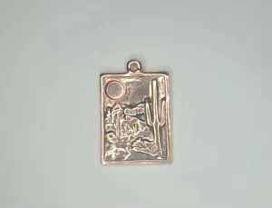 Desert Landscape Pendant in Copper or Sterling Silver
