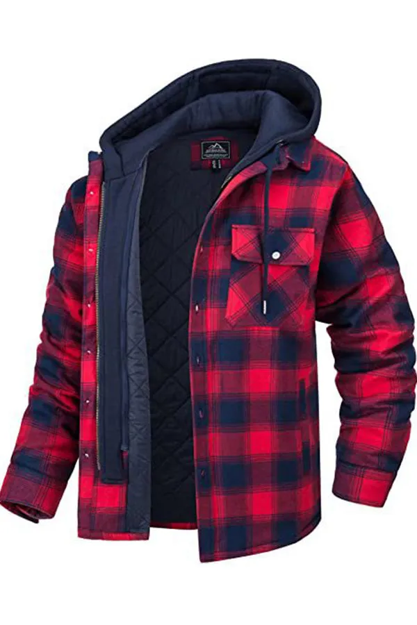 detachable hooded loose-fit jacket