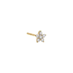 Diamond Flower Stud Earring 14K