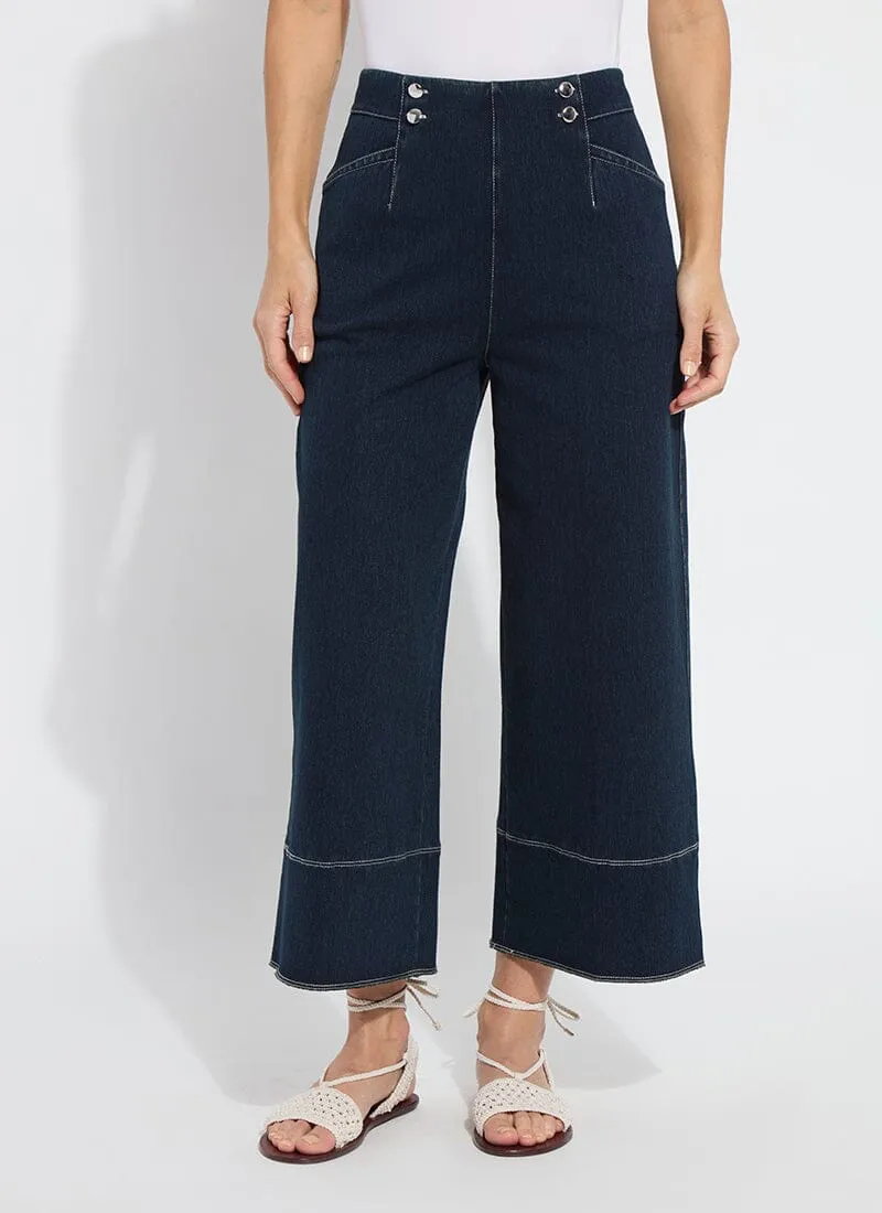 Dion Sailor Crop Palazzo Denim (25" Inseam)