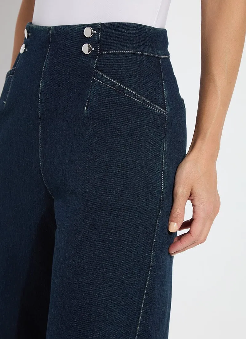 Dion Sailor Crop Palazzo Denim (25" Inseam)