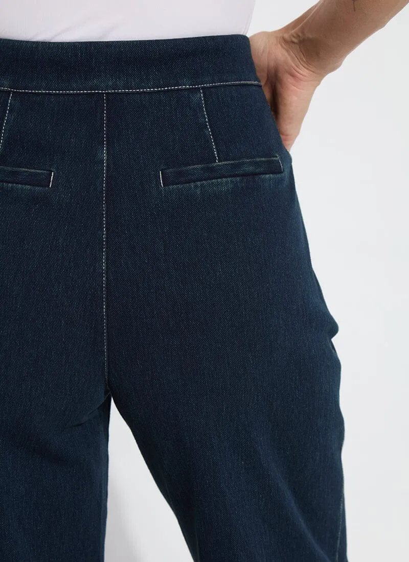 Dion Sailor Crop Palazzo Denim (25" Inseam)